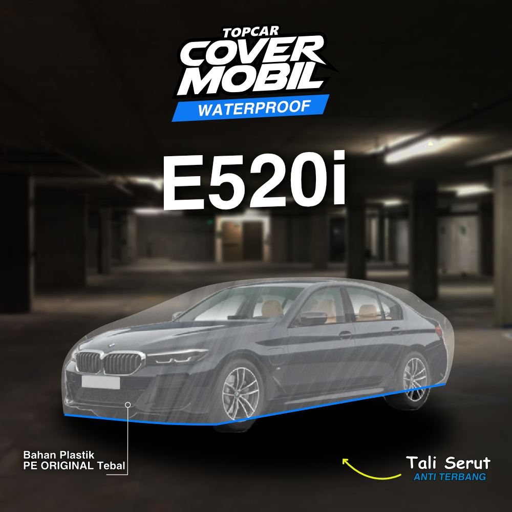 Cover mobil transparan premium merek Topcar melindungi mobil di dalam garasi bmw 502i