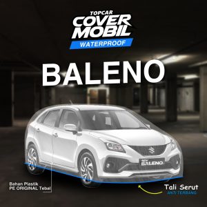 Cover mobil transparan premium merek Topcar melindungi mobil di dalam garasi suzuki baleno