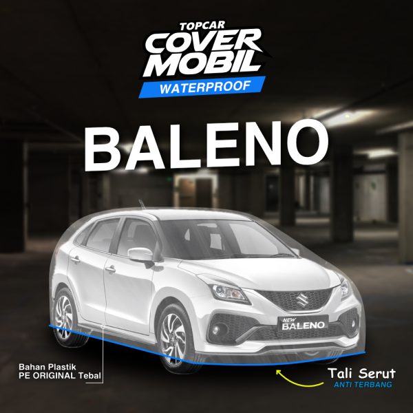 Cover mobil transparan premium merek Topcar melindungi mobil di dalam garasi suzuki baleno