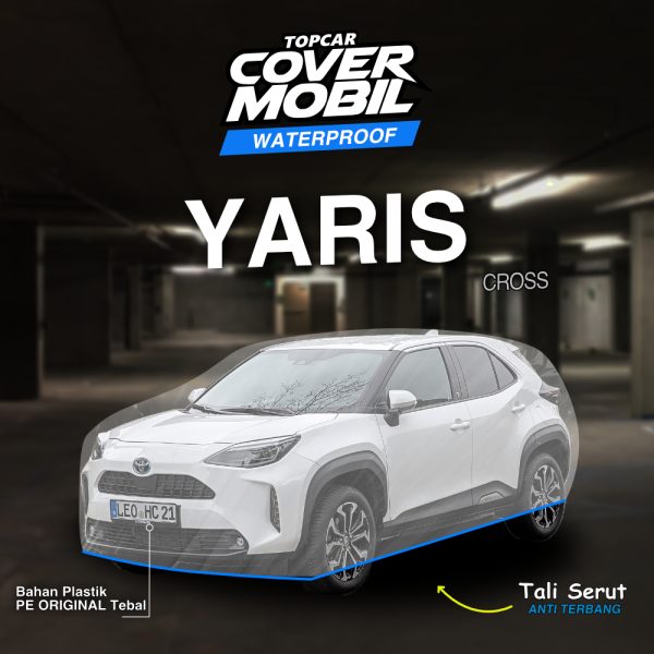 Cover mobil transparan premium merek Topcar melindungi mobil di dalam garasi toyota yaris cross