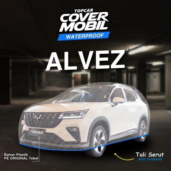 Cover mobil transparan premium merek Topcar melindungi mobil di dalam garasi wuling alvez