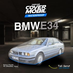 Cover mobil transparan premium merek Topcar melindungi mobil di dalam garasi