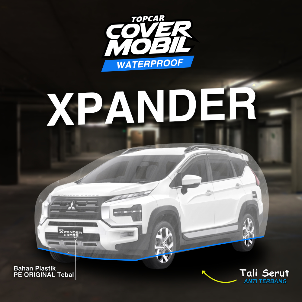 Cover mobil transparan premium merek Topcar melindungi mobil di dalam garasi