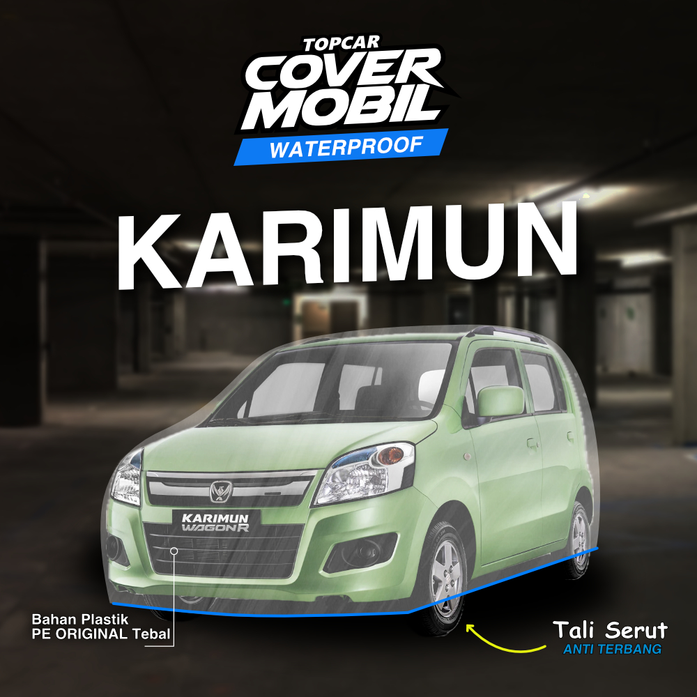 Cover mobil transparan premium merek Topcar melindungi mobil di dalam garasi