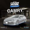 Cover mobil transparan premium merek Topcar melindungi mobil di dalam garasi