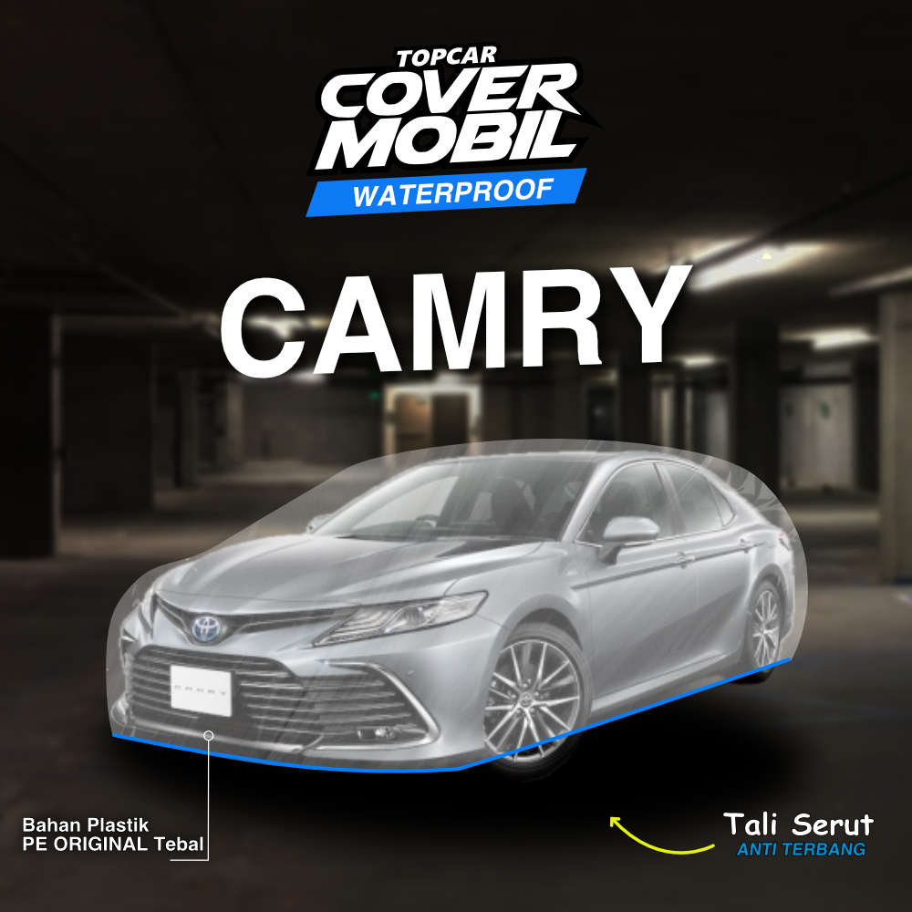 Cover mobil transparan premium merek Topcar melindungi mobil di dalam garasi