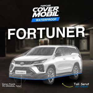 Cover mobil transparan premium merek Topcar melindungi mobil di dalam garasi
