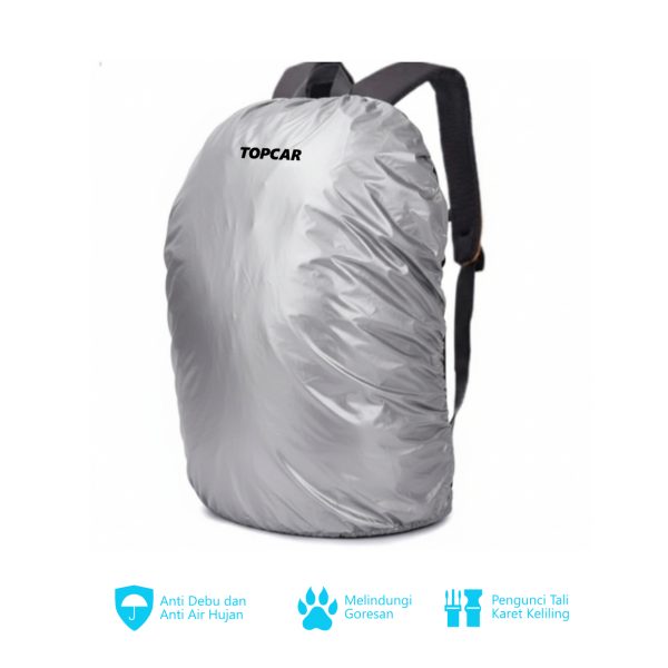 Rain Cover Bag Tas Gunung PVC Anti Air 20L Waterproof Silver Dengan Klip Pengunci