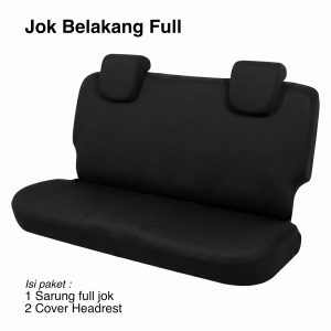 Sarung jok mobil belakang elastis warna hitam kondisi mulus dari Topcar beserta dua cover headrest